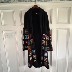 Relais Knitwear Boho granny square wool blend knit cardigan- M